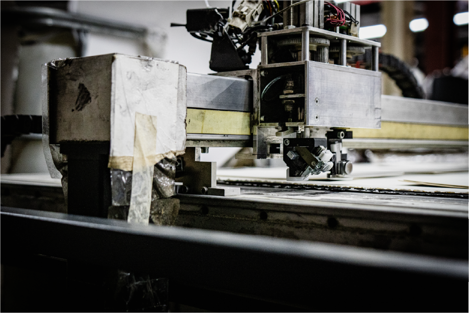 Automated cutting machine industrial setting precision fabrication
